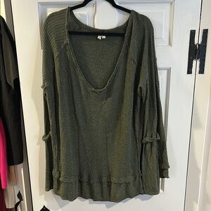 Free People Olive Green Knit Sweater top